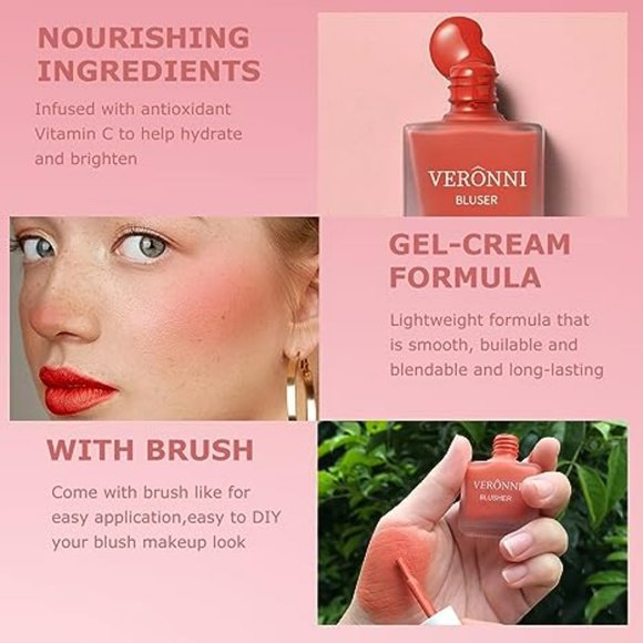 🔥2/$30🔥*SEALED* Veronni Fruit Juice Blusher + Matte Liquid Lipstick Bundle Lot - Picture 5 of 8